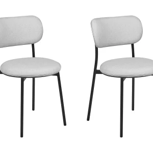 Set van 2 eetkamerstoelen CASEY Lichtgrijs Set van 2 eetkamerstoelen CASEY Lichtgrijs