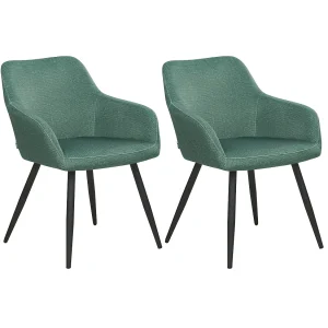 Eetkamerstoel set van 2 fluweel groen CASMALIA Eetkamerstoel set van 2 fluweel groen CASMALIA