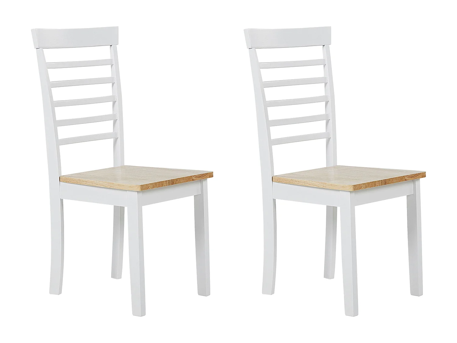 Eetkamerstoel set van 2 hout lichtbruin/wit BATTERSBY