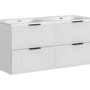 Dubbele wastafel 120cm Adriel Wit