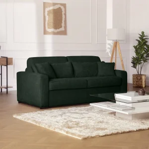 Express-slaapbank van groen ribfluweel, bed 160 cm, matras 16 cm MONDOVI Express-slaapbank van groen ribfluweel, bed 160 cm, matras 16 cm MONDOVI