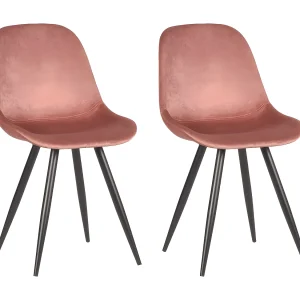 Eetkamerstoelen 2 st Capri 46x56x88 cm oudroze