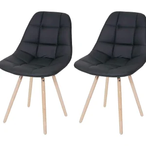 Eetkamerstoel MCW-A60 I (set van 2), kunstleer zwart Eetkamerstoel MCW-A60 I (set van 2), kunstleer zwart