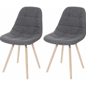 Eetkamerstoel MCW-A60 I (set van 2), stof/textiel grijs Eetkamerstoel MCW-A60 I (set van 2), stof/textiel grijs