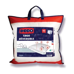 Ergonomisch hoofdkussen met vormgeheugen – Tijk van perkalkatoen – 60 x 60 cm – DODO COEUR ADAPT
