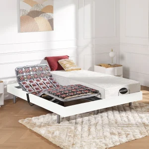 Elektrisch relaxbed met matras met vormgeheugen LYSIS III – 2 x 70 x 190 cm – Wit Elektrisch relaxbed met matras met vormgeheugen LYSIS III – 2 x 70 x 190 cm – Wit