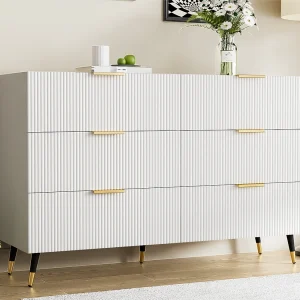 Dressoir、Moderne ladekast – 6 laden – spaanplaat – Wit