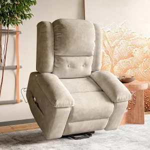Elektrische relaxfauteuil in stof – Grijs – L93 x B102 x H106 cm – Grijs 1