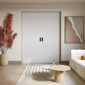 Dubbele deur met klamplaagsysteem – 2 x H205 x L83 cm – MDF + PVC – Wit – VARIN II