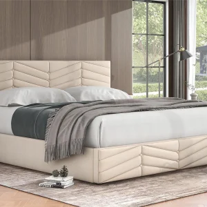 Fluwelen opbergbed met lattenbodem + verstelbaar hoofdeinde – 180x200cm – Beige Fluwelen opbergbed met lattenbodem + verstelbaar hoofdeinde – 180x200cm – Beige