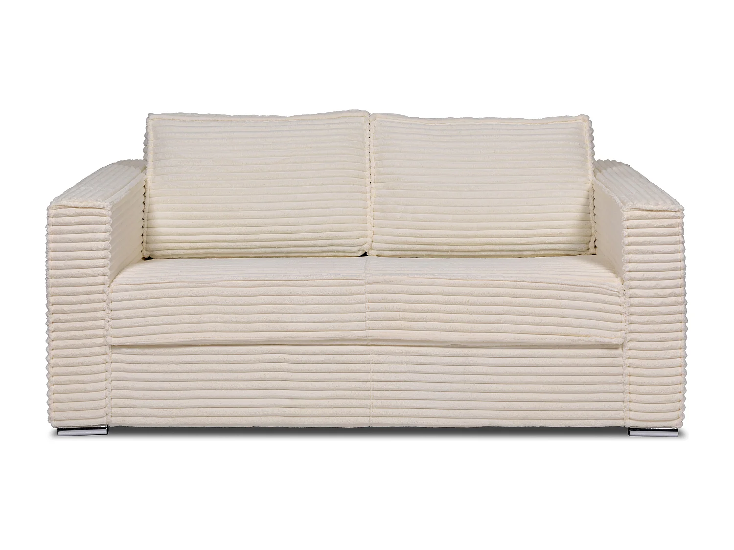 Driezitsslaapbank van beige ribfluweel met brede ribbels LORETO