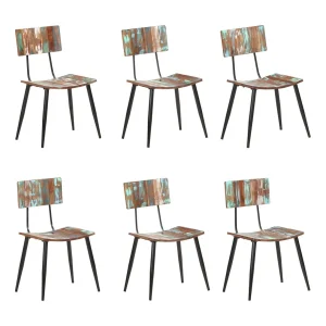 Eetkamerstoelen 6 st massief gerecycled hout Eetkamerstoelen 6 st massief gerecycled hout