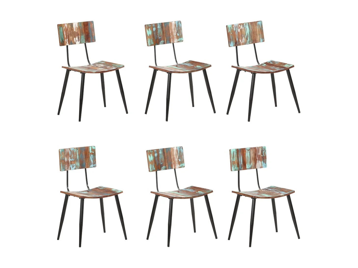 Eetkamerstoelen 6 st massief gerecycled hout
