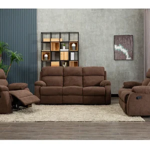 Driezits relaxbank van stof TOLZANO – Kleur: donkerbruin Driezits relaxbank van stof TOLZANO – Kleur: donkerbruin