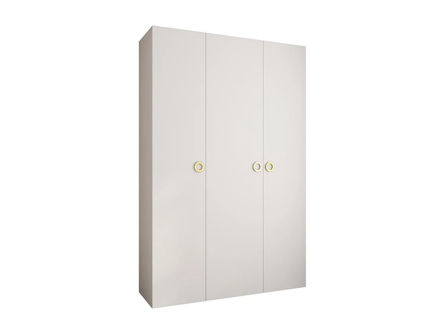 Draaideurkast Como 1 245,5/160/40 3-deurs (wit/goud)