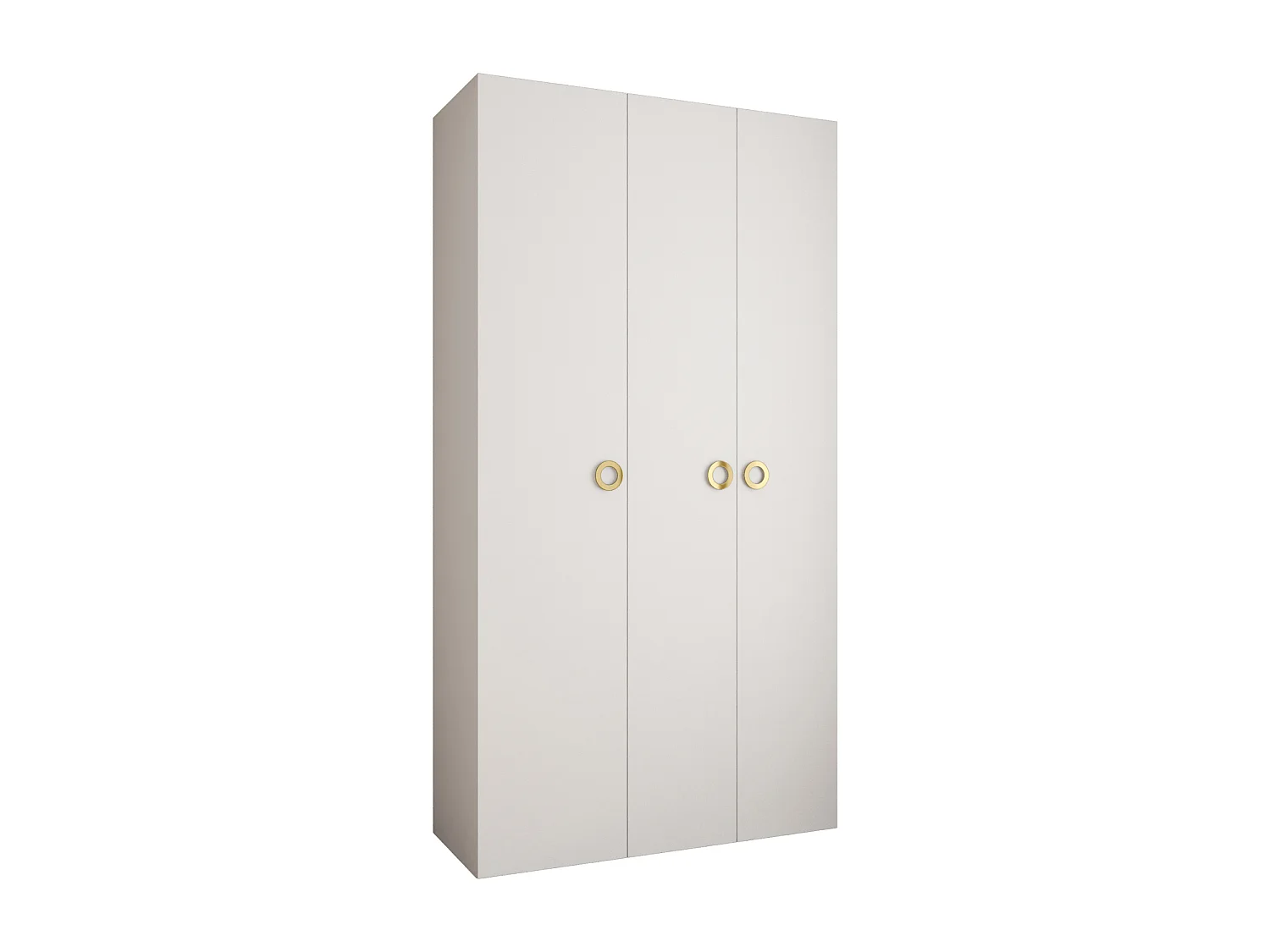 Draaideurkast Como 1 245,5/130/40 3-deurs (wit/goud)