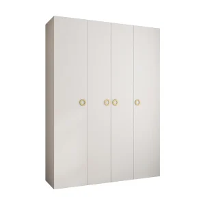 Draaideurkast Como 1 245,5/180/40 4-deurs (wit/goud)