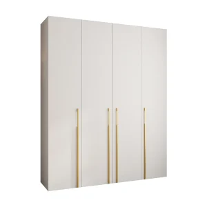 Draaideurkast Como 3 245,5/200/50 4-deurs (wit/goud) Draaideurkast Como 3 245,5/200/50 4-deurs (wit/goud)