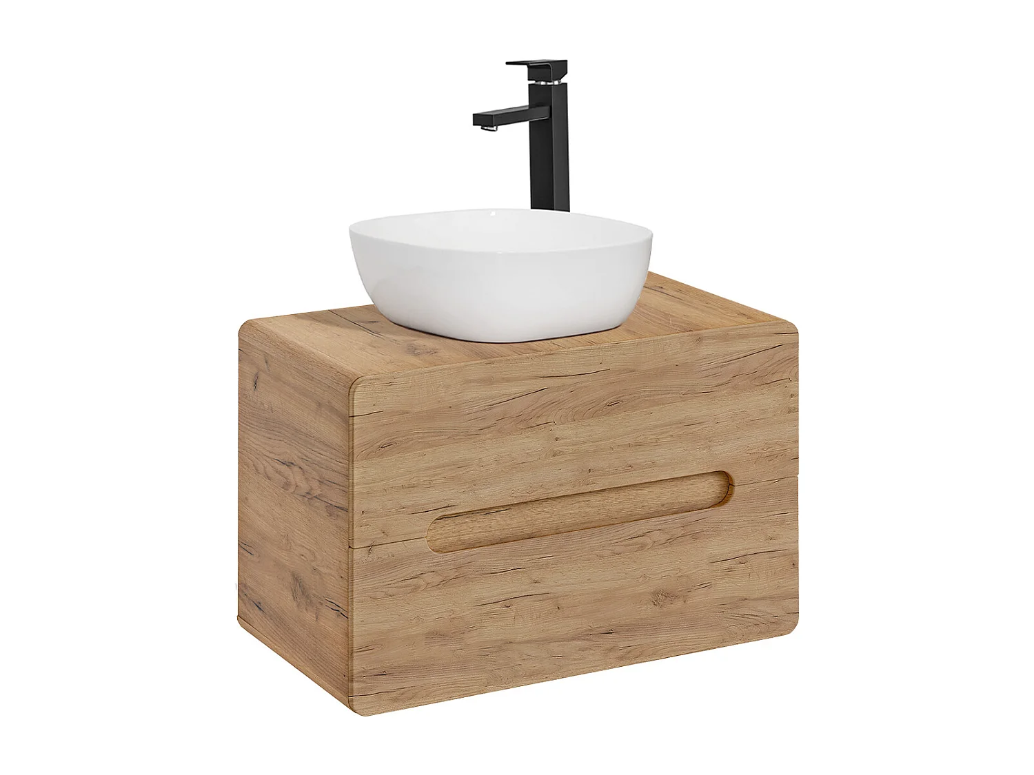 Enkele wastafel 80cm Arun Hout
