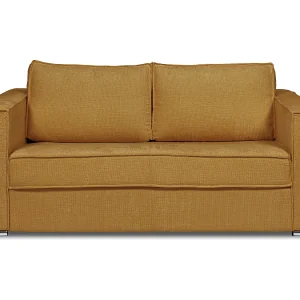 Express-vierzitsslaapbank van beige stof met textuur – 160 cm – Matras 18cm LORETO Express-vierzitsslaapbank van beige stof met textuur – 160 cm – Matras 18cm LORETO