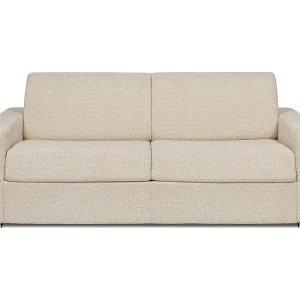Express-vierzitsslaapbank van beige boucléstof – 160 cm – Matras 18 cm – CALITO Express-vierzitsslaapbank van beige boucléstof – 160 cm – Matras 18 cm – CALITO