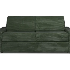 Express-vierzitsslaapbank van groen ribfluweel – 160 cm – Matras 18 cm – CALITO Express-vierzitsslaapbank van groen ribfluweel – 160 cm – Matras 18 cm – CALITO