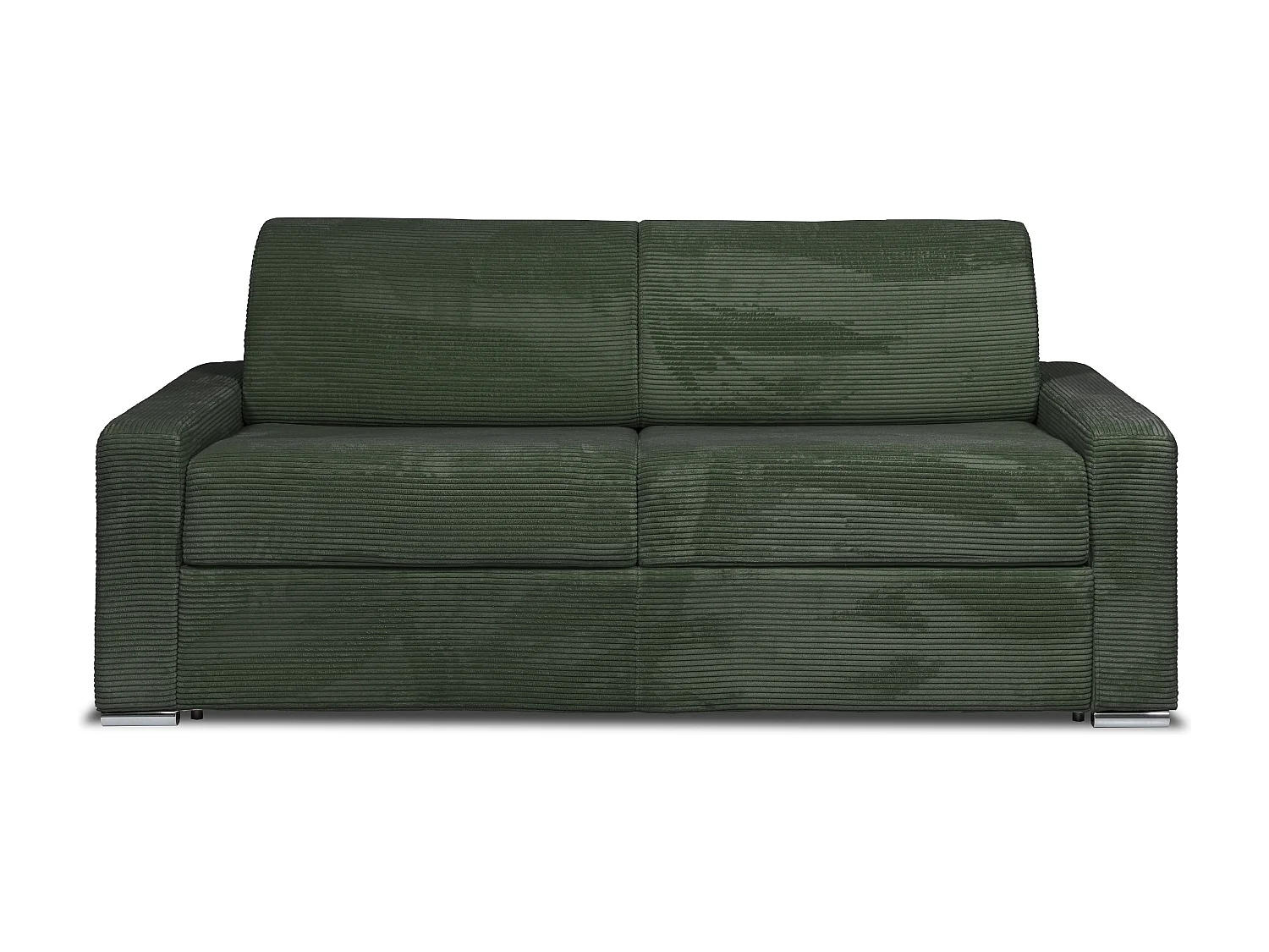 Express-vierzitsslaapbank van groen ribfluweel - 160 cm - Matras 18 cm - CALITO
