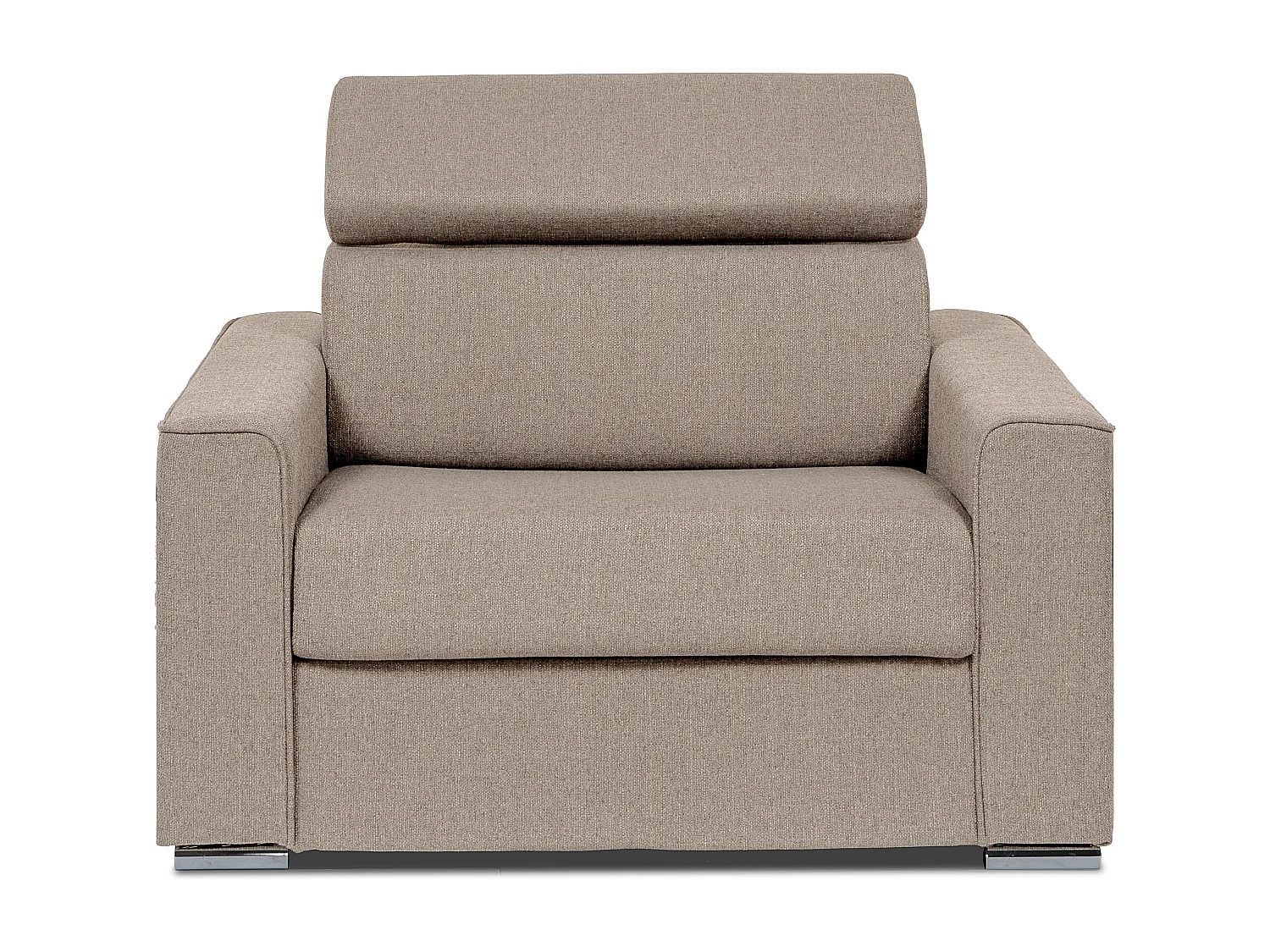 Express-slaapfauteuil van beige stof - Bed 70 cm - Matras 14 cm VIZIR