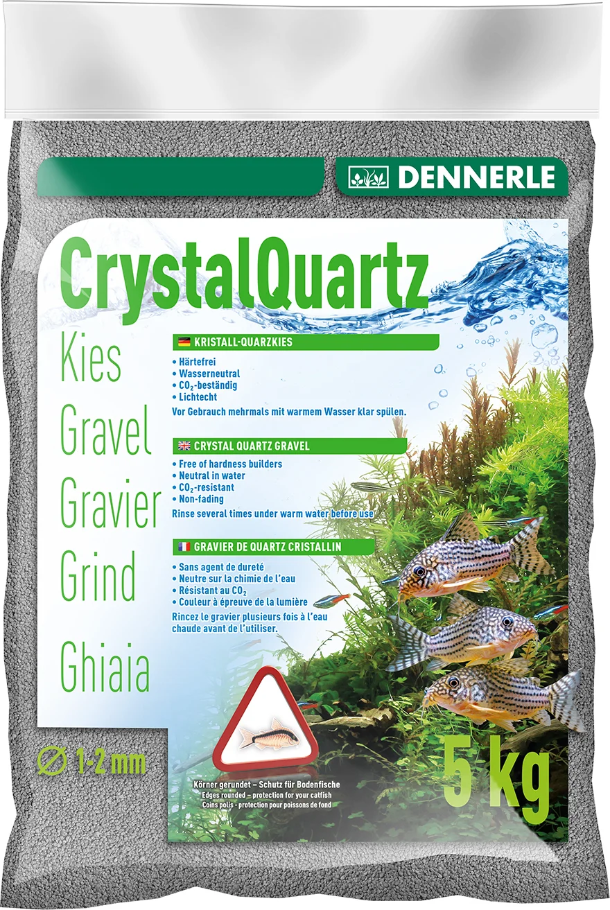 Dennerle aquarium grind CrystalQuartz grijs 1-2 mm 5 kg