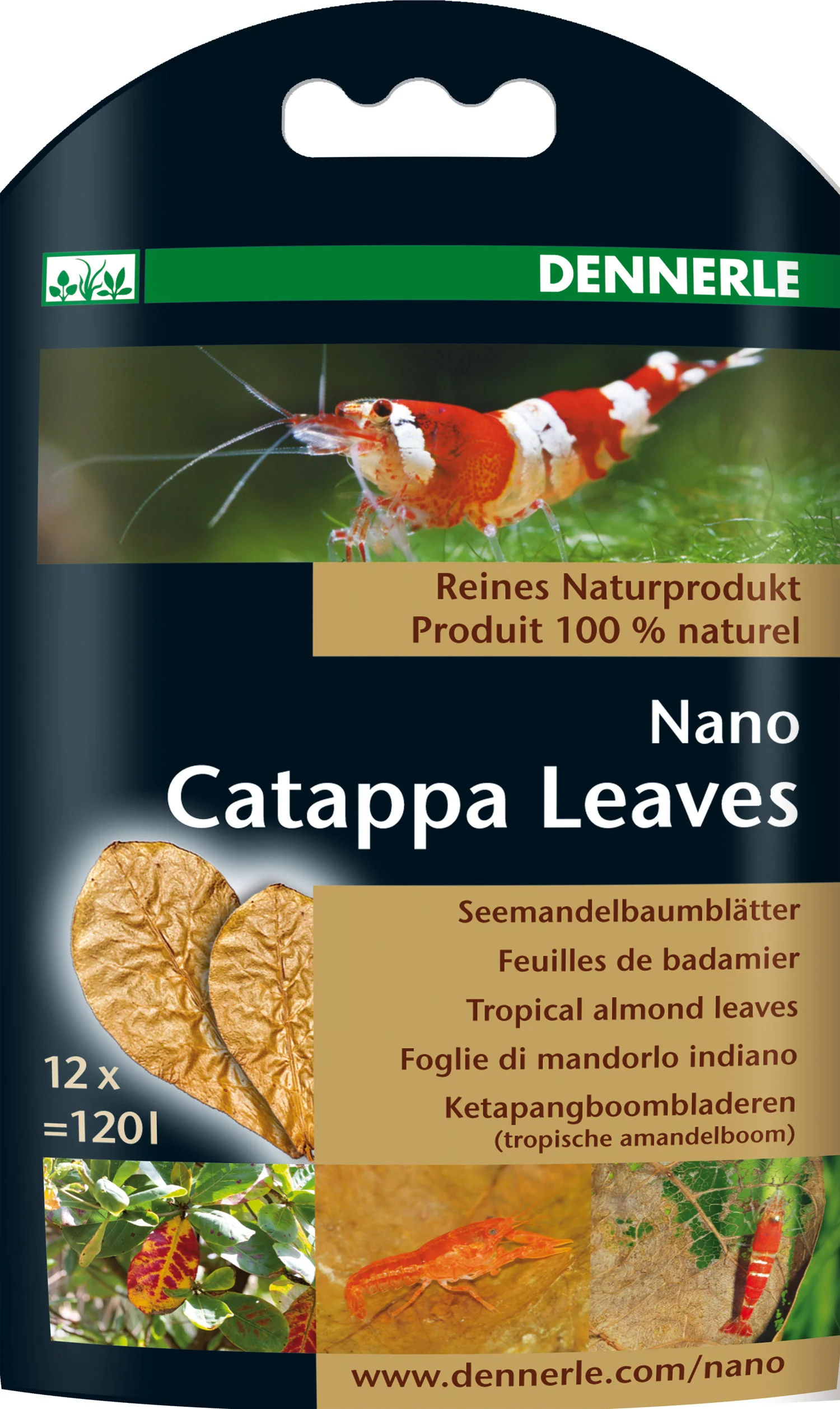 Dennerle Nano Ketapangboombladeren 6,5 x 8,5 cm 12 stuks