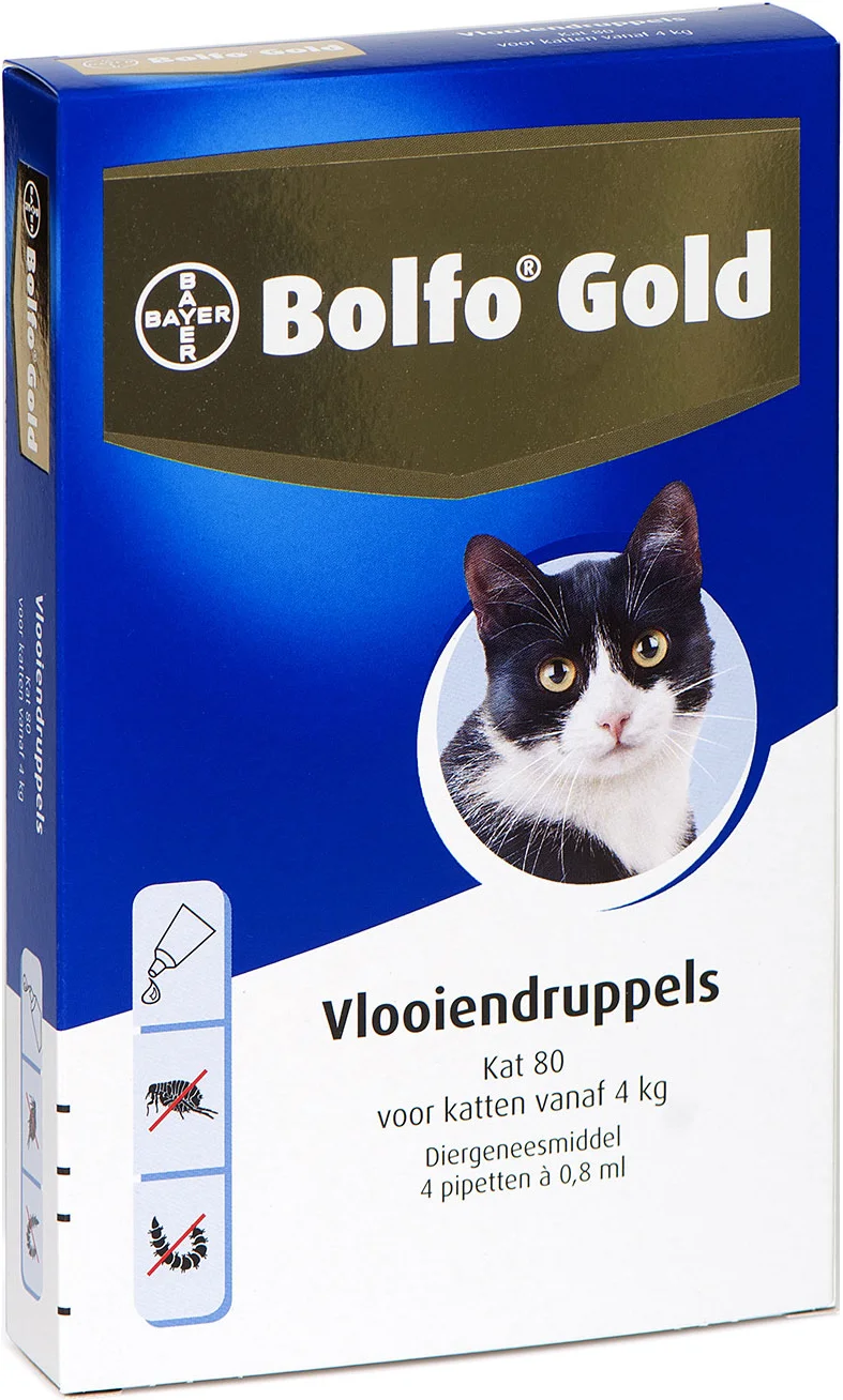 Bolfo vlooiendruppels Gold kat 80 4 pipetten