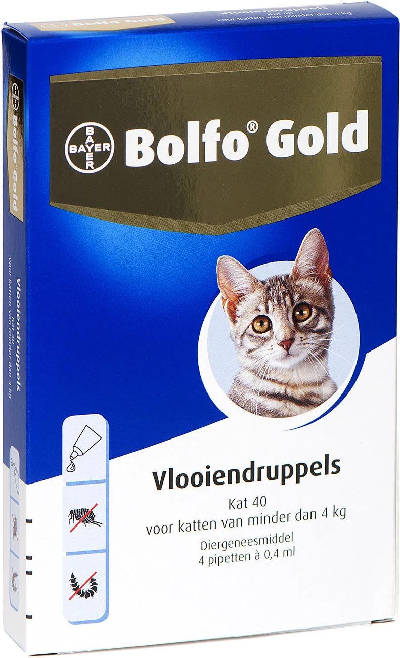 Bolfo Gold vlooiendruppels kat 40 4 pipetten