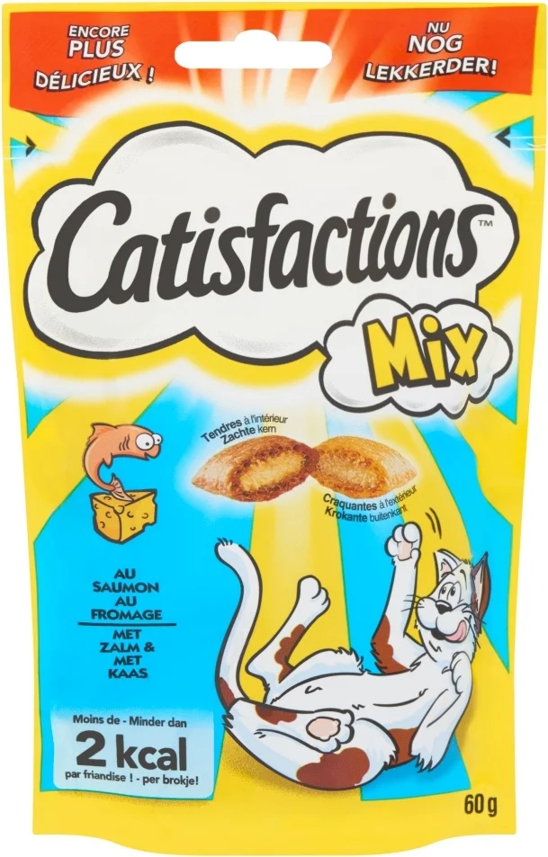 Catisfactions kattensnack zalm met kaas 60 g