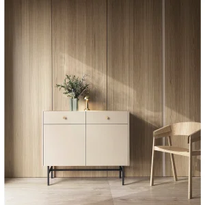 Dressoir 2 deuren – 2 laden – 104 cm – grijs – DIVENOS Dressoir 2 deuren – 2 laden – 104 cm – grijs – DIVENOS