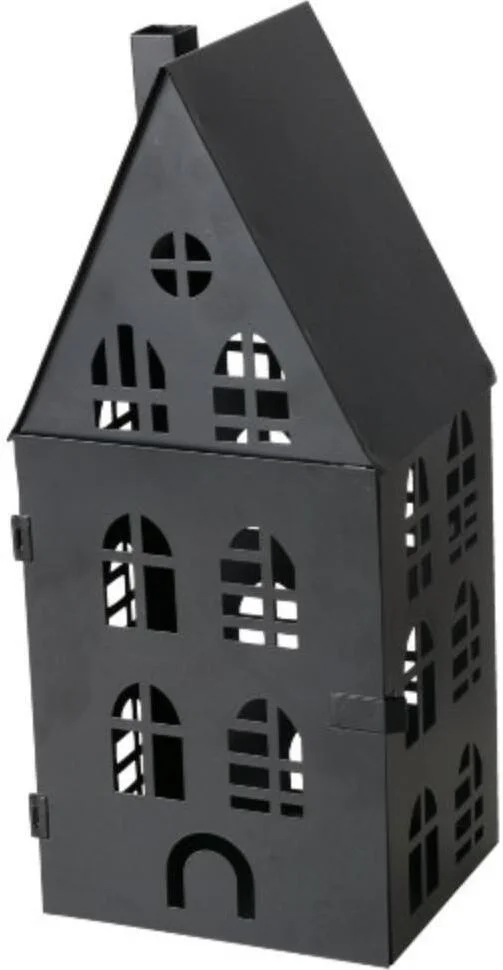 Boltze windlicht Dover zwart 15 x 13 x 35 cm