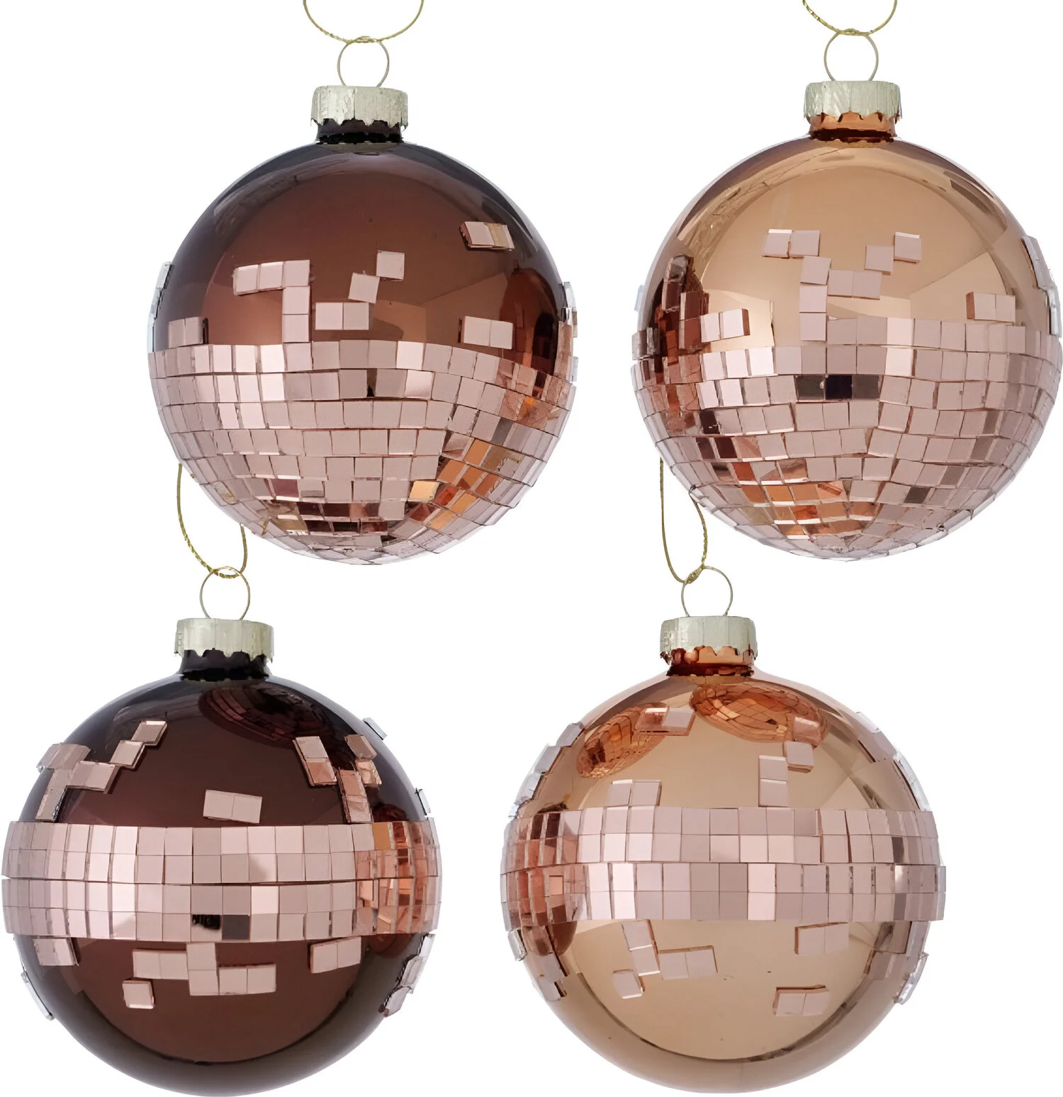Boltze kerstbal bruin D 8 cm 4 stuks