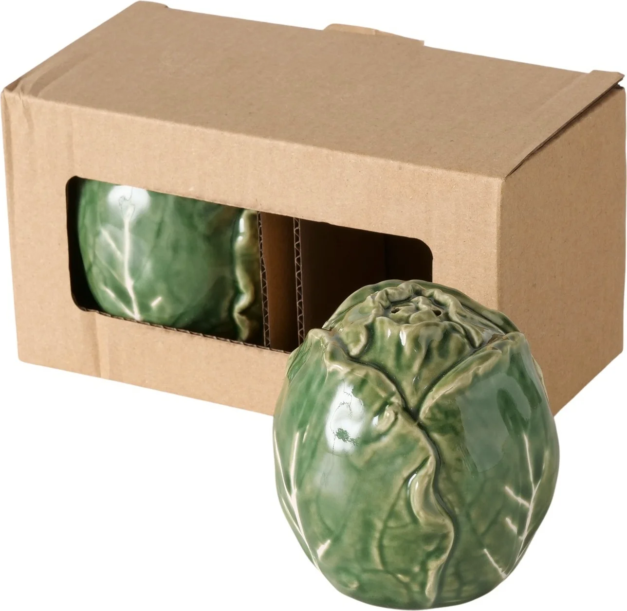 Boltze peper en zoutstel Kool groen D 7,5 H 7,5 cm