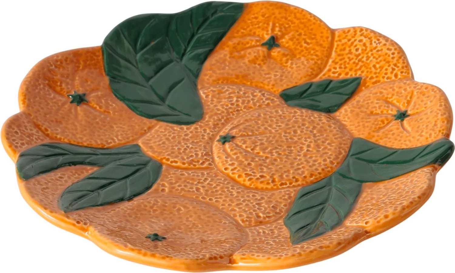 Boltze schaal Sinaasappel oranje / groen D 25 H 2,5 cm