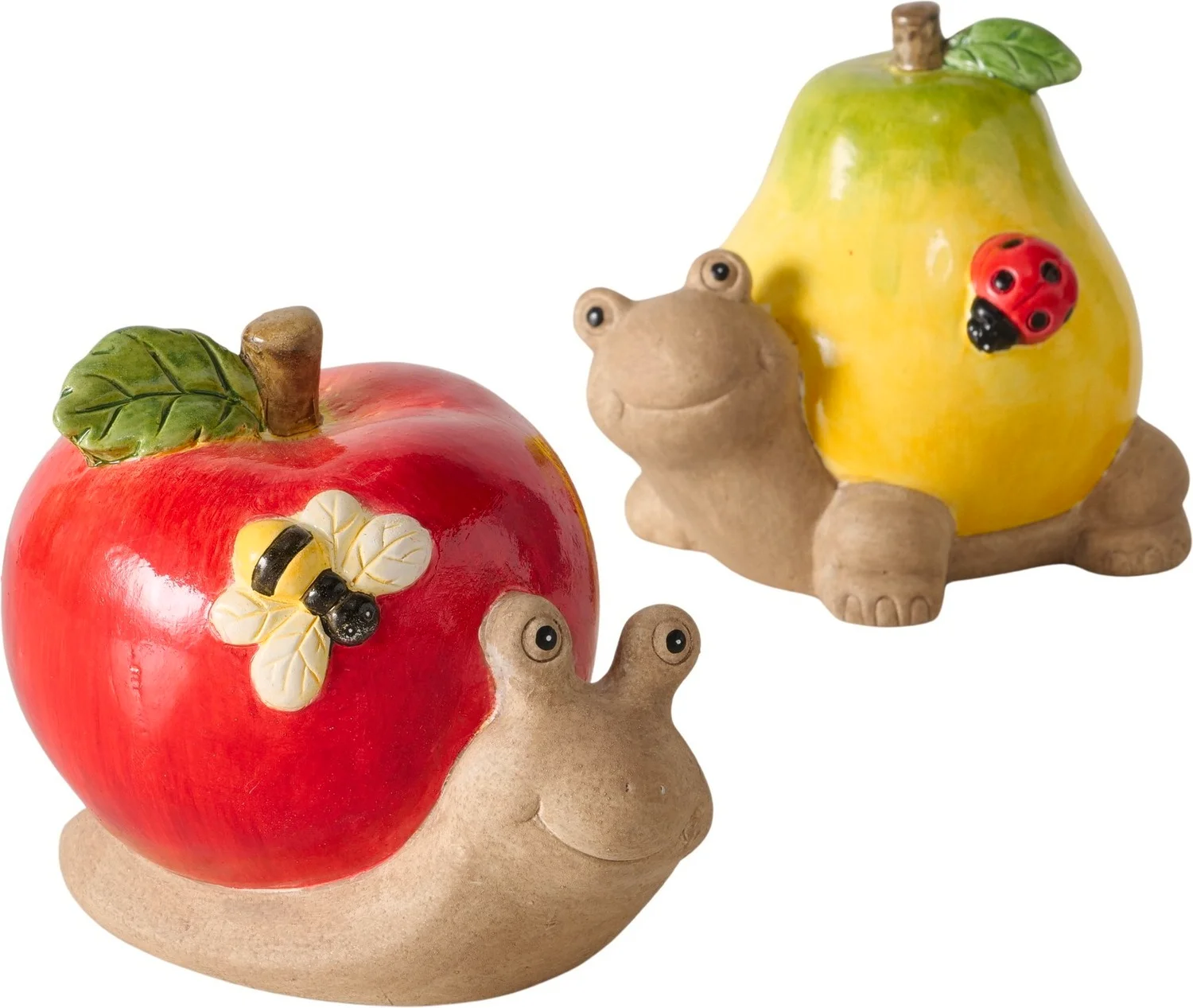 Boltze tuinbeeld fruit dieren 9 x 12 x 10,5 cm 2 stuks