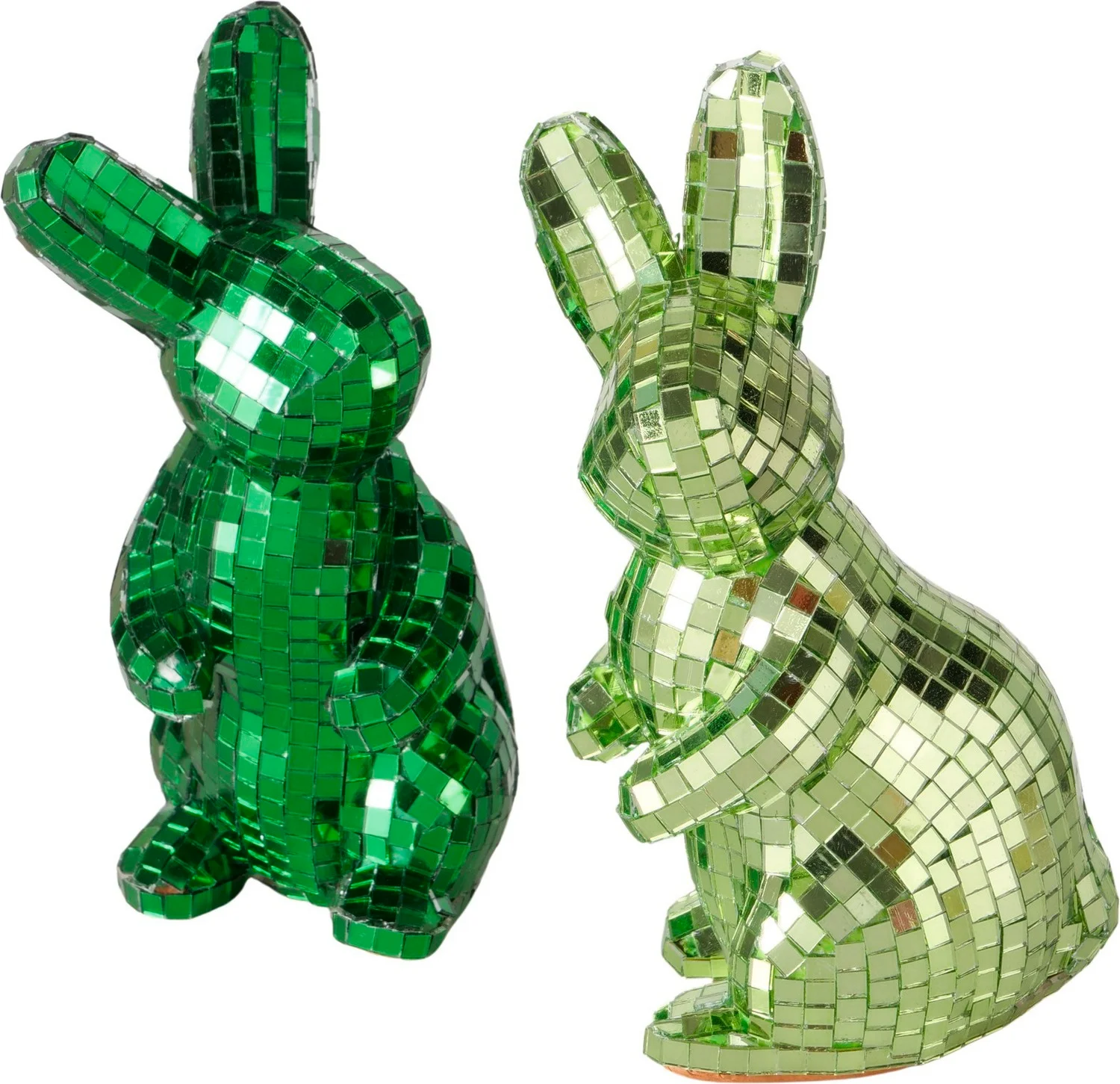 Boltze paasdecoratie Belia beeld haas groen 7,5 x 9 x 17 cm 2 stuks