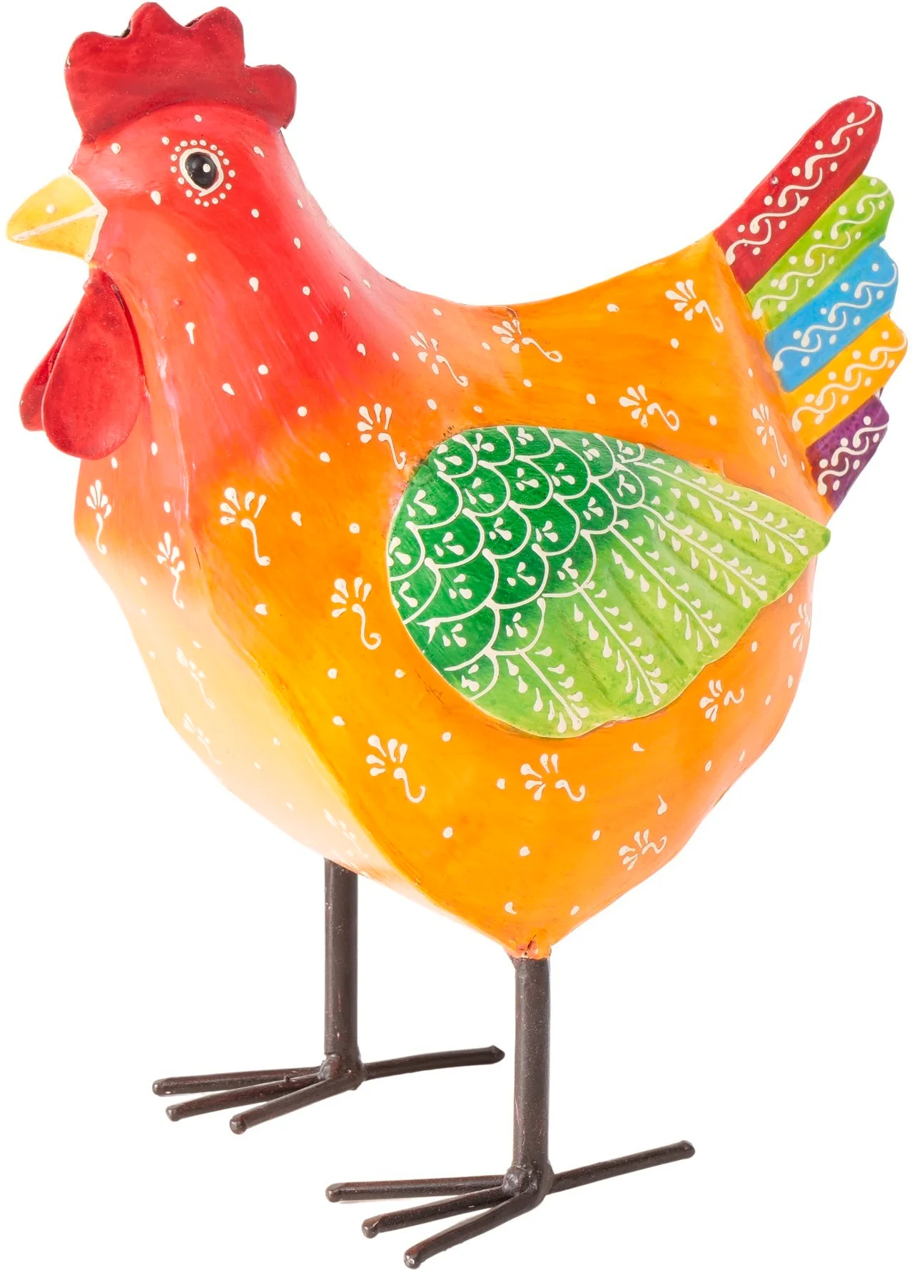 Boltze tuinbeeld Bo kip oranje 22 x 12 x 28 cm