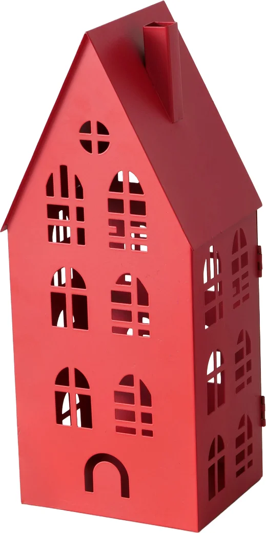 Boltze windlicht Dover rood 13 x 10,2 x 24,1 cm