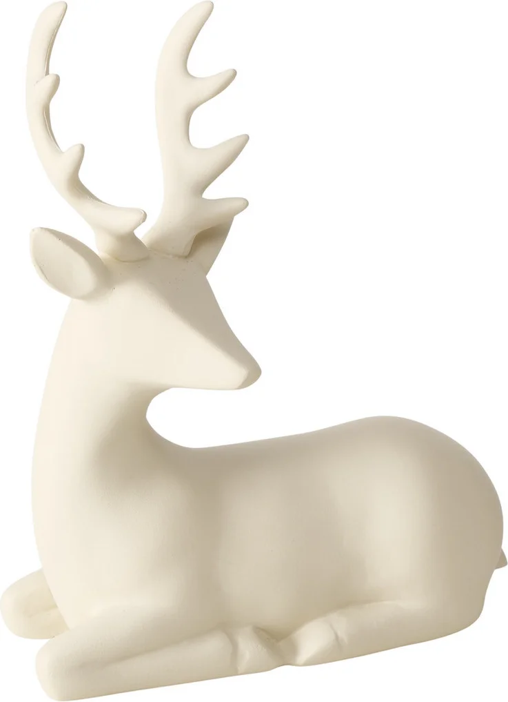 Boltze kerstfiguur Hario rendier beige 11,3 x 6,5 x 15 cm