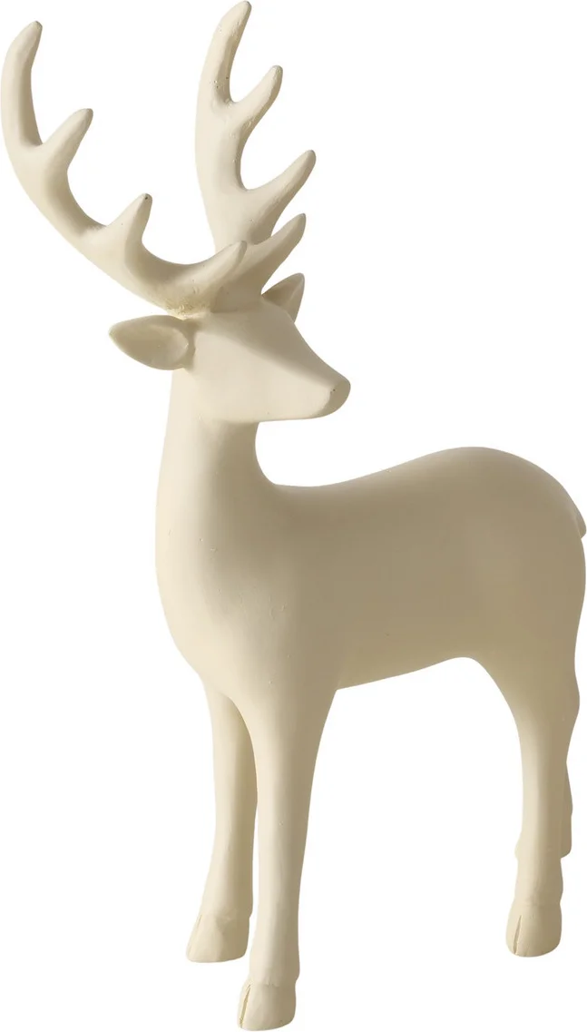 Boltze kerstfiguur Hario rendier wit 14,5 x 7 x 22 cm