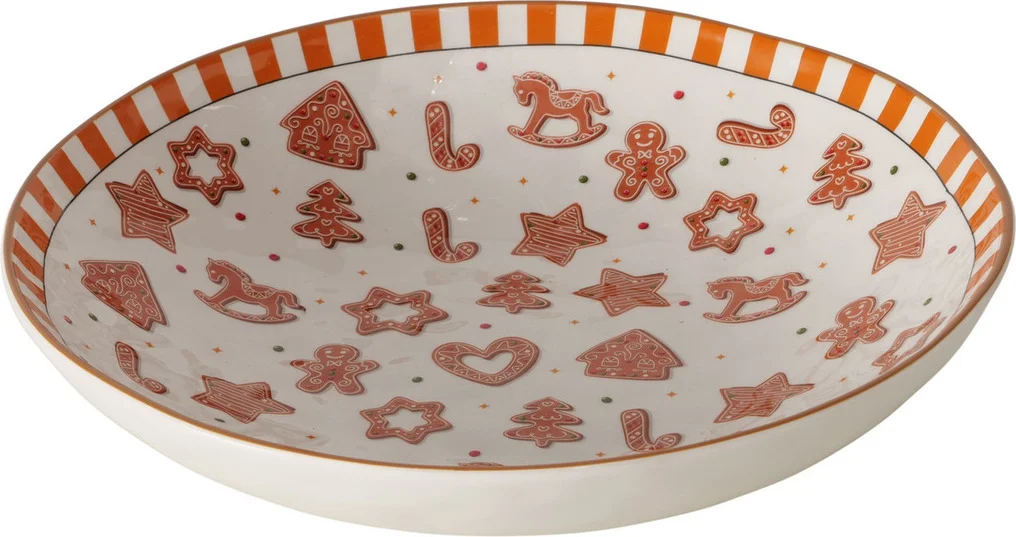 Boltze schaal Ginger wit D 33,5 H 7,5 cm