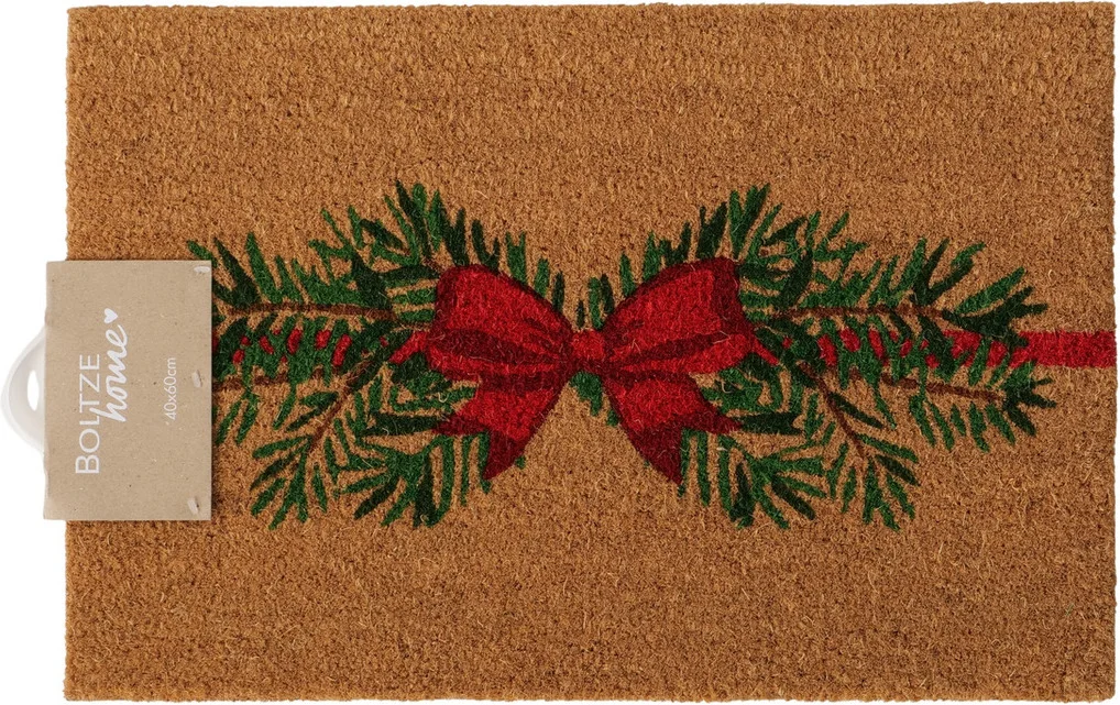 Boltze kokosmat Noelle strik bruin 60 x 40 x 1,2 cm