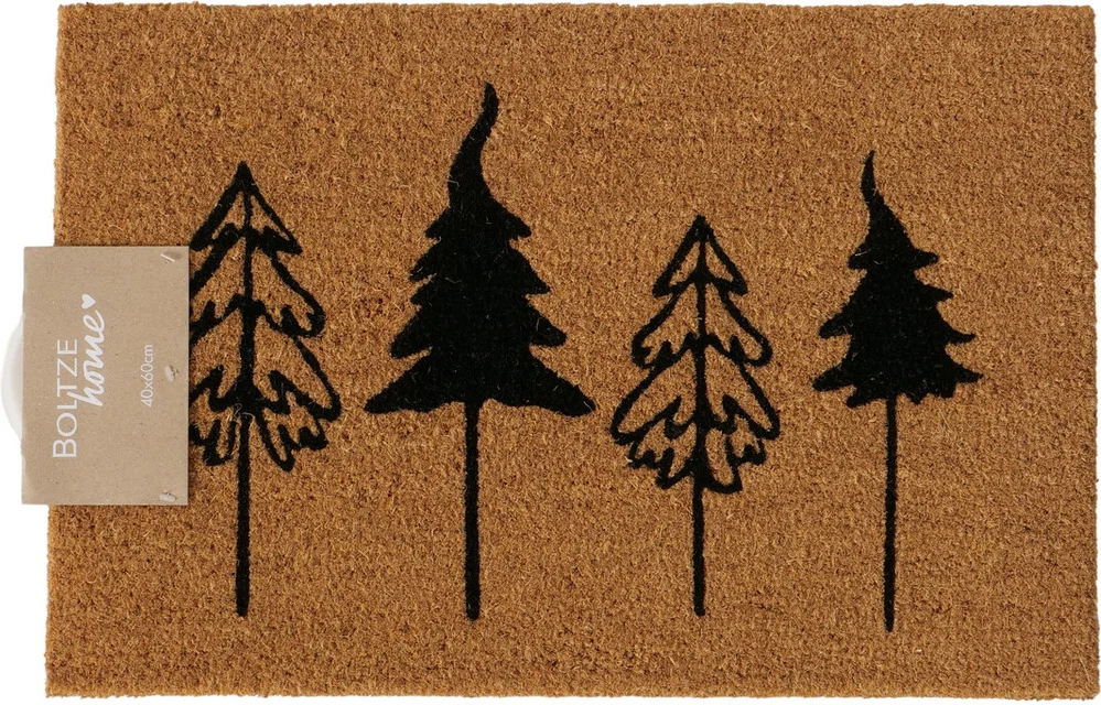 Boltze kokosmat Noelle kerstboom bruin 60 x 40 x 1,2 cm