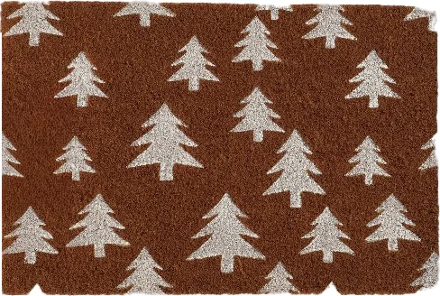 Boltze kokosmat Tilio kerstbomen bruin 60 x 40 cm
