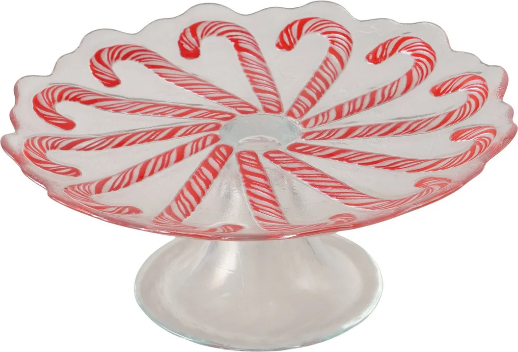 Boltze taartplateau Swila rood D 21 H 9 cm