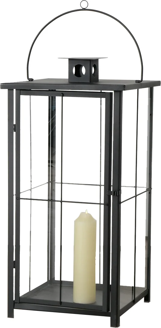 Boltze lantaarn Tora zwart 36,7 x 40 x 65,5 cm